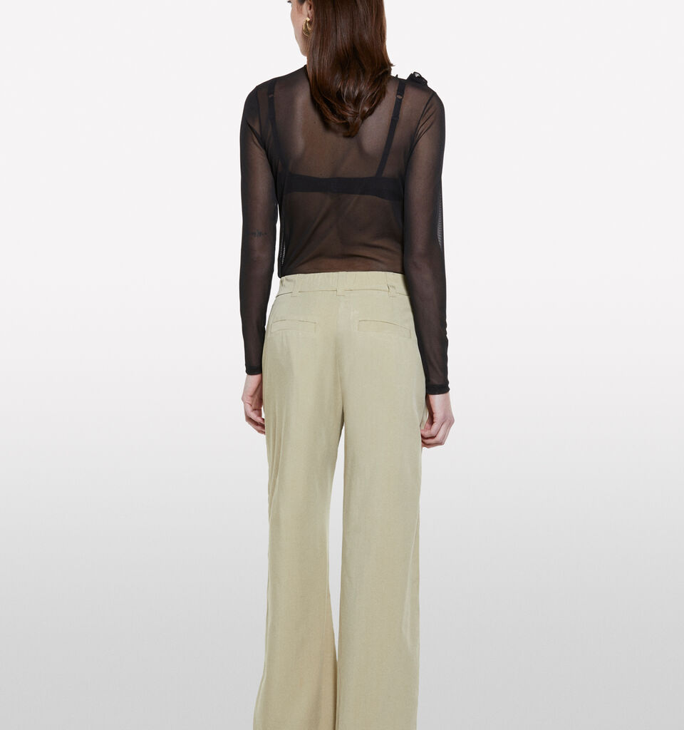 Military palazzo trousers with zipper - women's palazzo trousers - Military Green | Sisley image number 3